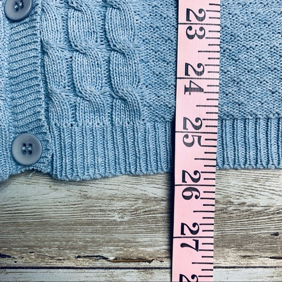 Alfred Dunner faux sweater set light blue short sleeves small shoulder pads - Picture 6 of 7